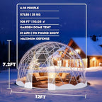 garden dome bubble tent house outdoor, upgraded geodesic shown in use