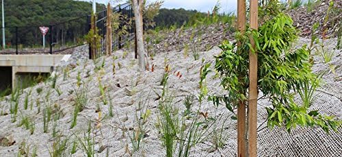 jute erosion control, soil saver mesh blanket, front angle view