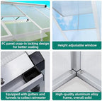 garvee 6x10 ft greenhouse - large aluminum greenhouses showing dimensions