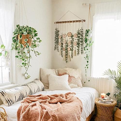 artificial eucalyptus wall decor fake greenery leaves stems on a desk or shelf