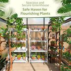 airwire 4x6 ft walk-in polycarbonate greenhouse for outdoor shown in use