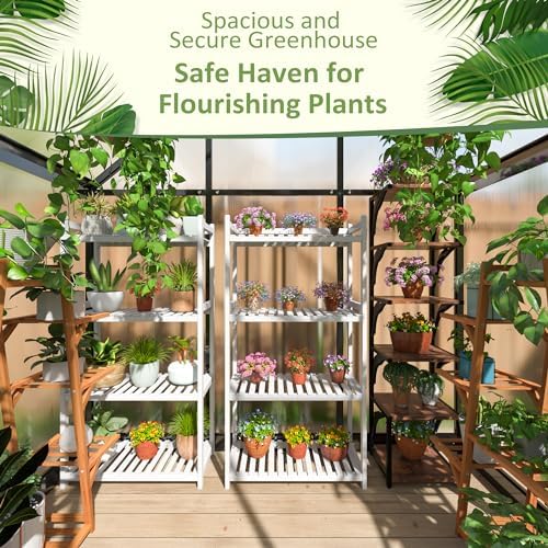 airwire 4x6 ft walk-in polycarbonate greenhouse for outdoor shown in use