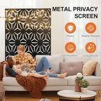 71" h freestanding metal privacy fences for outside showing dimensions