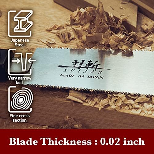 suizan ryoba double edge saw 7" - japanese showing dimensions