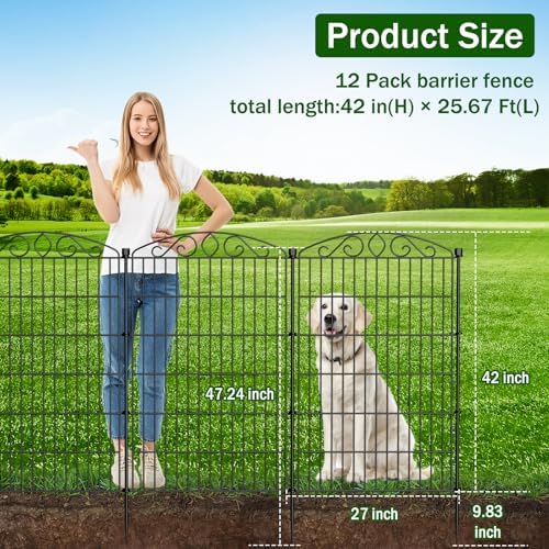 12 panel no dig decorative garden fence 42" shown in use