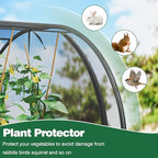 98x49x49in garden plant netting mesh cover for raised shown in use