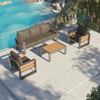 aoxun aluminum patio furniture set, 5 seats sectional, view 9