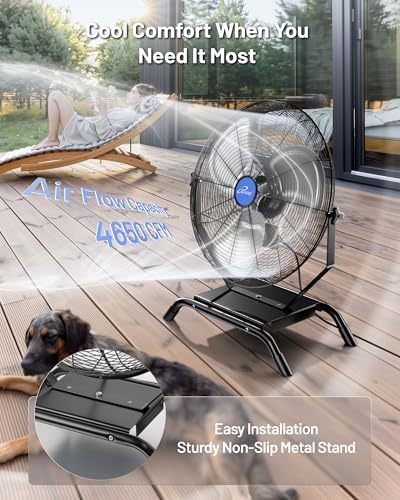 iliving 20" wall mounted/floor stand variable speed indoor/outdoor, close-up detail