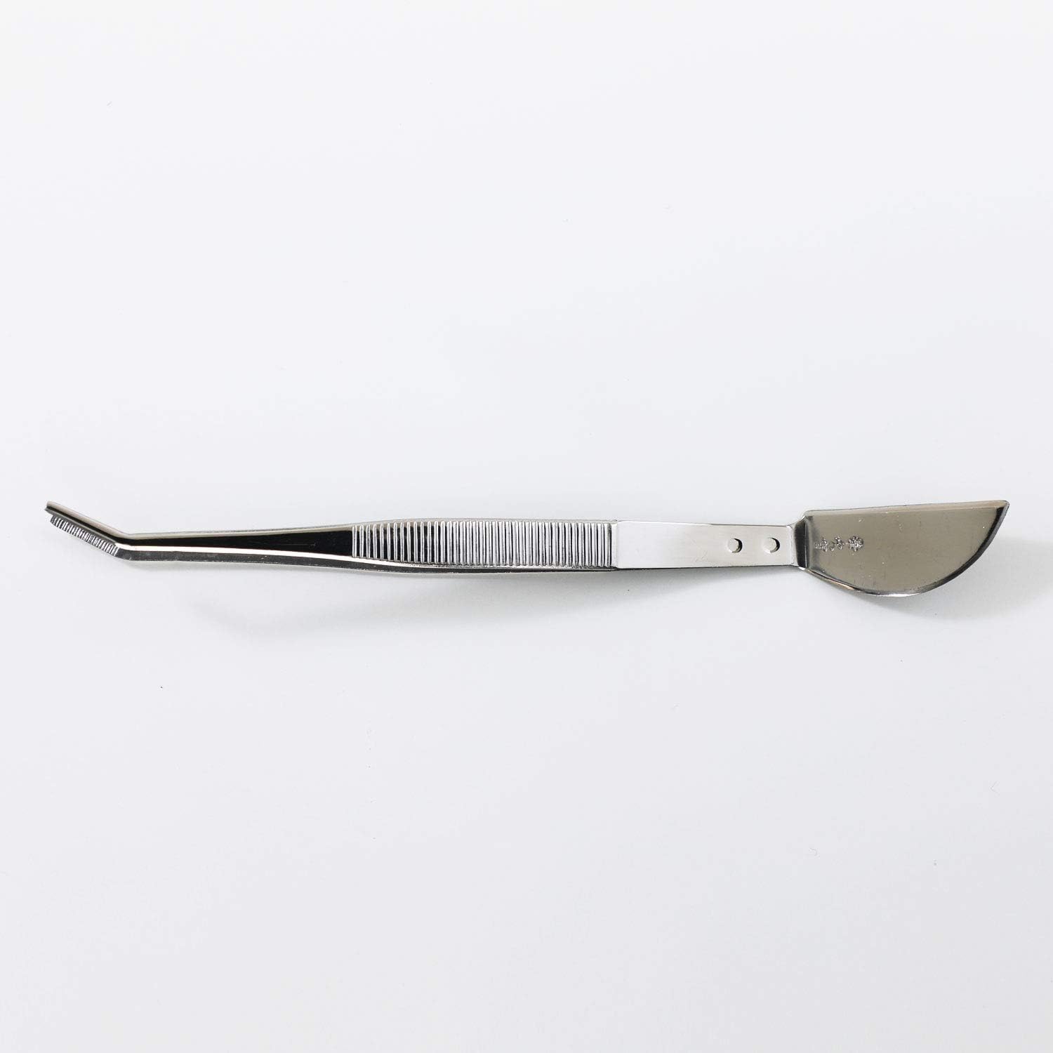 Wazakura Bonsai Curved Tip Tweezer with Spatula MADE IN JAPAN 8-1/4in(210mm) Stainless Steel