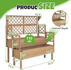 elevated raised garden bed with trellis & 2, front angle view