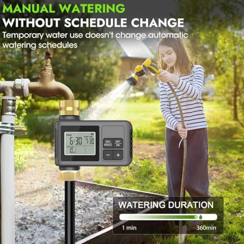 120ft drip irrigation system with smart water timer, front angle view