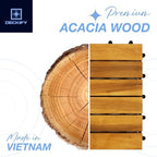 acacia interlocking deck tiles outdoor waterproof, golden teak, package contents