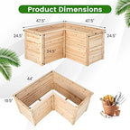 giantex wood raised garden bed, 47.5"x47.5"x24.5" elevated planter shown in use