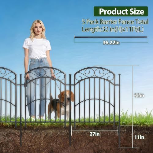 33" h x 27" w decorative iron garden, close-up detail