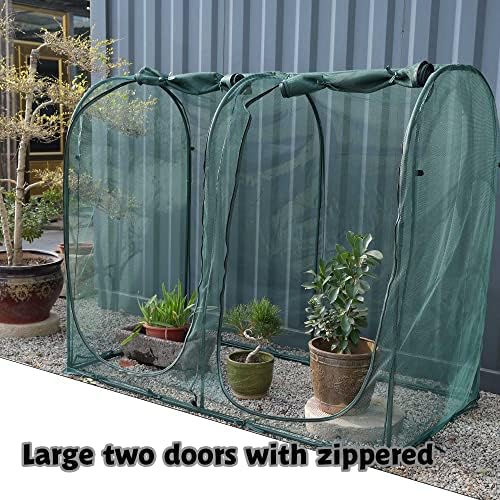 poray large tunnel 73''x37''x61''plant netting cover,5ft tall crop, front angle view