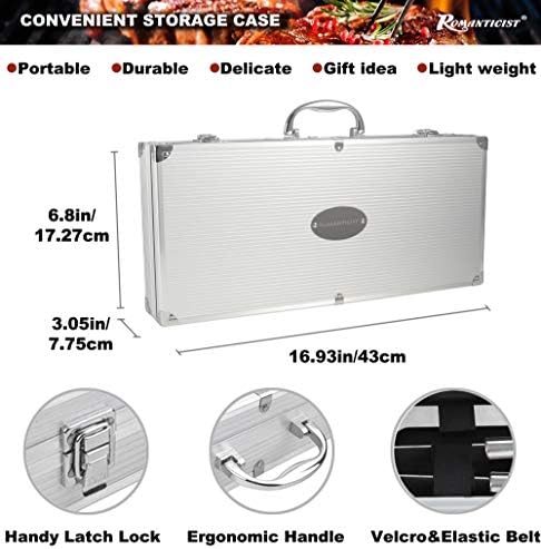 romanticist 23pcs must-have bbq grill accessories set with, package contents