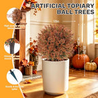 artificial fall topiary ball outdoor trees,uv resistant, close-up detail