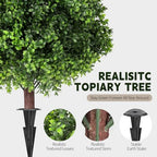 ladyrosian artificial boxwood topiary tree, 25 inch 2, close-up detail