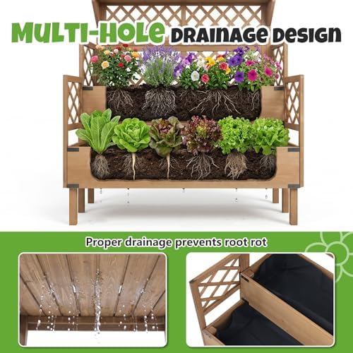 elevated raised garden bed with trellis & 2, package contents
