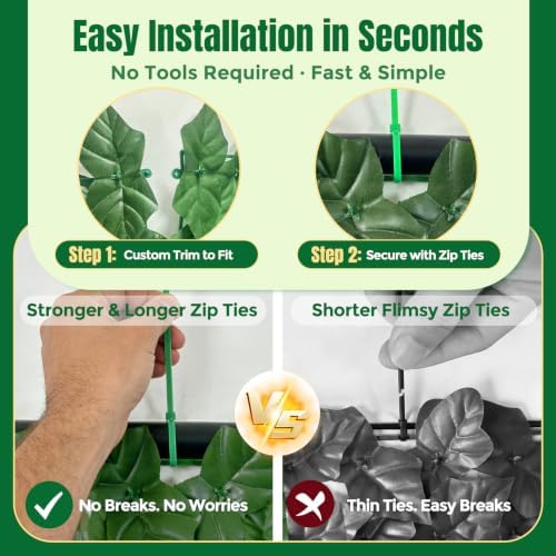 artificial ivy privacy fence screen,240x40 in privacy fence showing dimensions