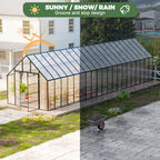 cdcasa 40x10x10 ft polycarbonate greenhouse for outdoors w/9 showing dimensions