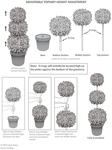 haute decor set of 2 adjustable artificial topiaries on a desk or shelf
