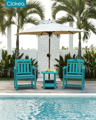 ciokea hdpe outdoor patio dining chairs set of, front angle view