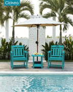 ciokea hdpe outdoor patio dining chairs set of, front angle view