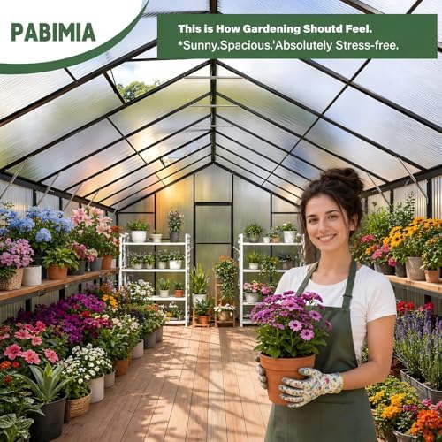 10x18 ft aluminum greenhouse, durable walk-in polycarbonate greenhouse, package contents