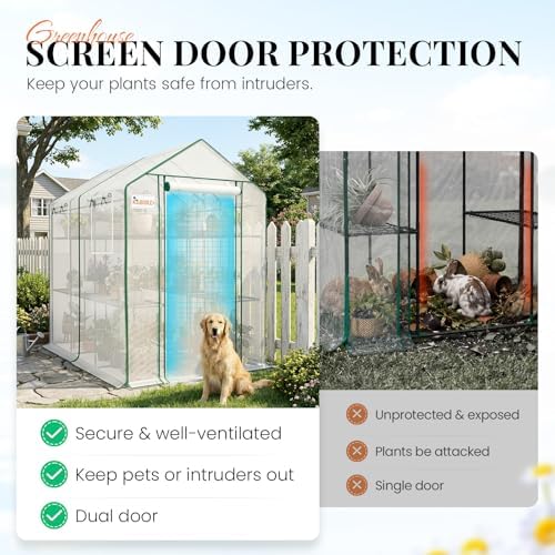 king bird premium greenhouse for outdoors, 84x56x77 upgraded, side view