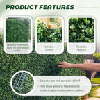 tttm uv-resistant artificial boxwood hedge vine panels: 20"x20", close-up detail