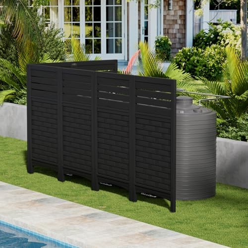 zzm black privacy fence panels outdoor decorative air, side view