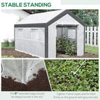 outsunny 12' x 7' x 7' greenhouse walk-in showing dimensions