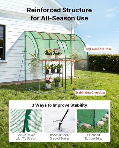 vevor walk-in greenhouse, 78" x 39.4" x 78.7", close-up detail