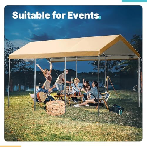 carport replacement canopy cover for car tent top, front angle view