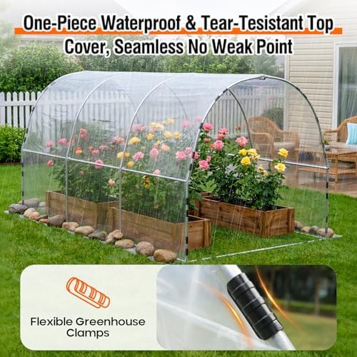 walk-in tunnel greenhouse for outdoors 14.8 x 7.9, side view