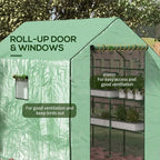 outsunny 4.6' x 4.7' portable greenhouse walk-in water/uv showing dimensions