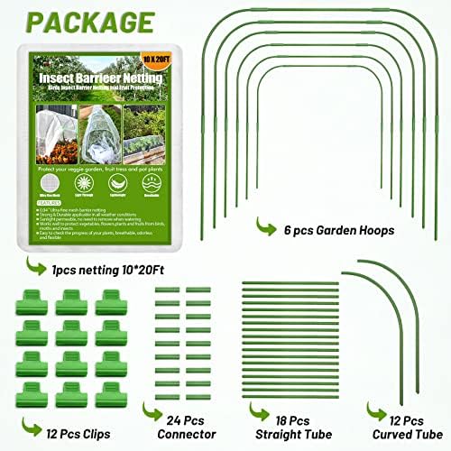 garden mesh netting kit, 6 sets wide garden, front angle view