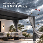 aoxun louvered pergola 12x16 all-aluminum, waterproof curtains and on a desk or shelf