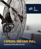 newair 18" wall mount fan, heavy duty industrial on a desk or shelf