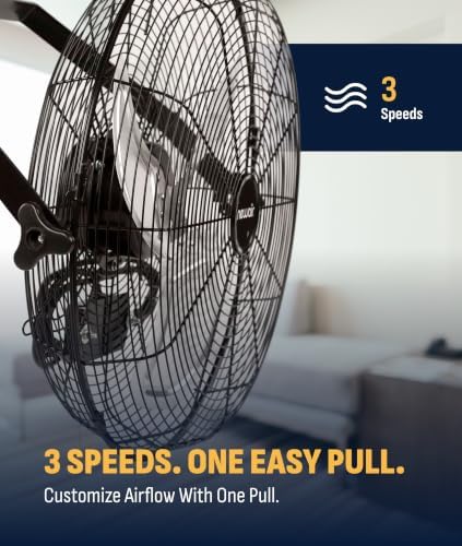 newair 18" wall mount fan, heavy duty industrial on a desk or shelf