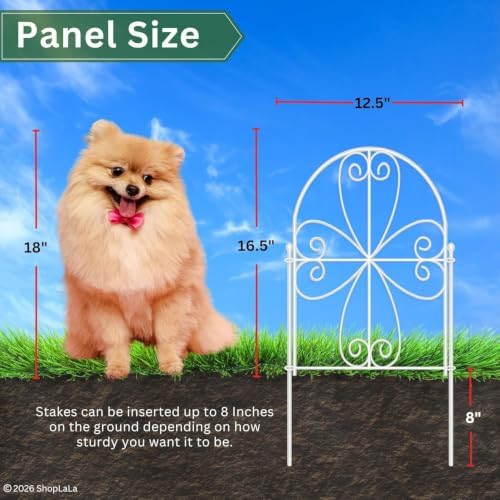 shoplala garden fence (10 panels) 12.5inx16.5in white metal, package contents