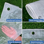 tarpal clear tarp 20x30ft large tarp waterproof clear showing dimensions