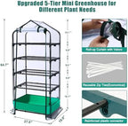 5 tier mini greenhouse with wheels for indoor, close-up detail