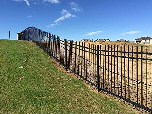 xcel black steel anti-rust fence panel - sharp, side view