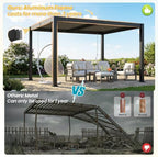 pergola 10'x12' with adjustable roof & thick aluminum shown in use