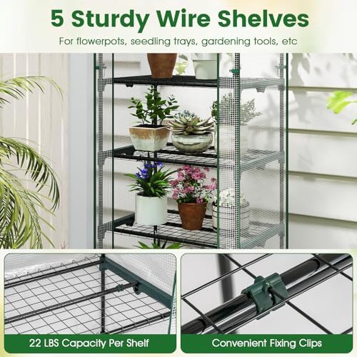 giantex mini greenhouse indoor outdoor, 27" x 19", side view