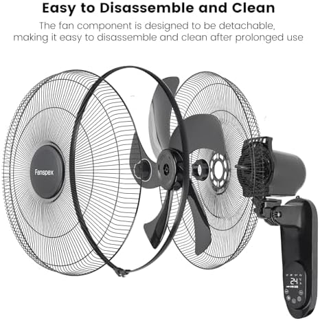 fanspex 18" wall mounted fan for home garage on a desk or shelf
