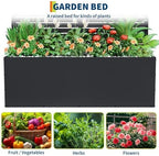 garveelife metal planter box with trellis 71"x47"x16", with, side view