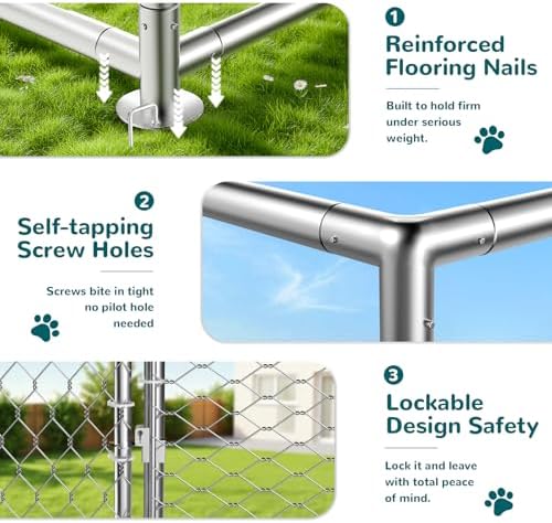 10x10 ft dog kennel outdoor,dog run,dog enclosure with showing dimensions